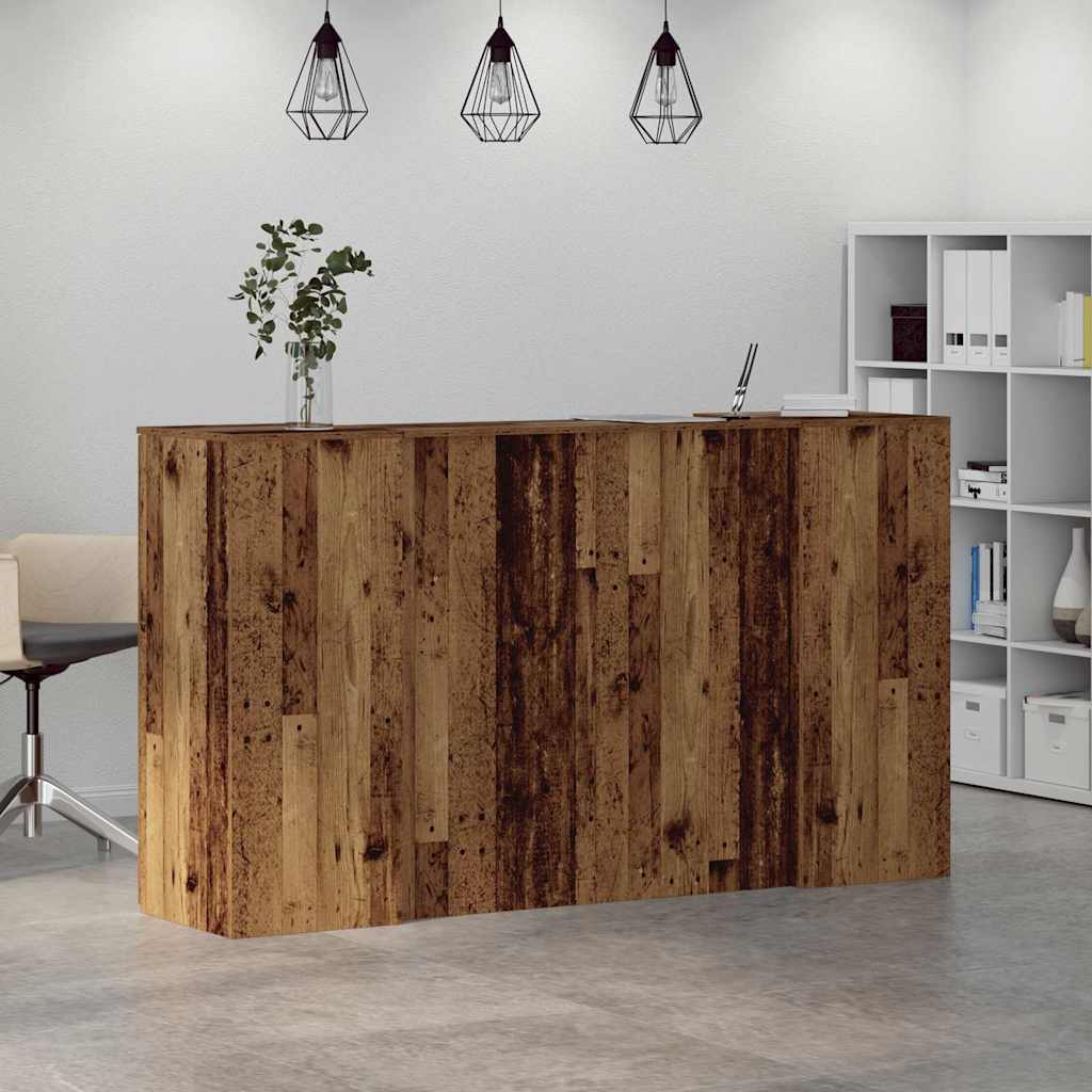 Reception Desk Old Wood 180x50x103.5 cm Engineered Wood
